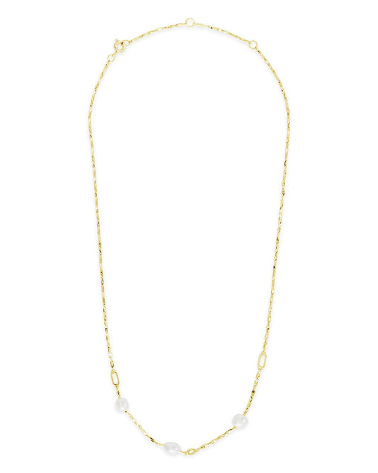 Dainty Pearl Chain Necklace - Sterling Forever