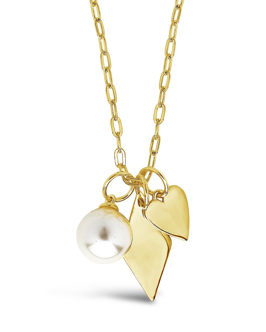 Delicate Sterling Silver Pearl & Charm Chain Necklace Necklace Sterling Forever Gold 