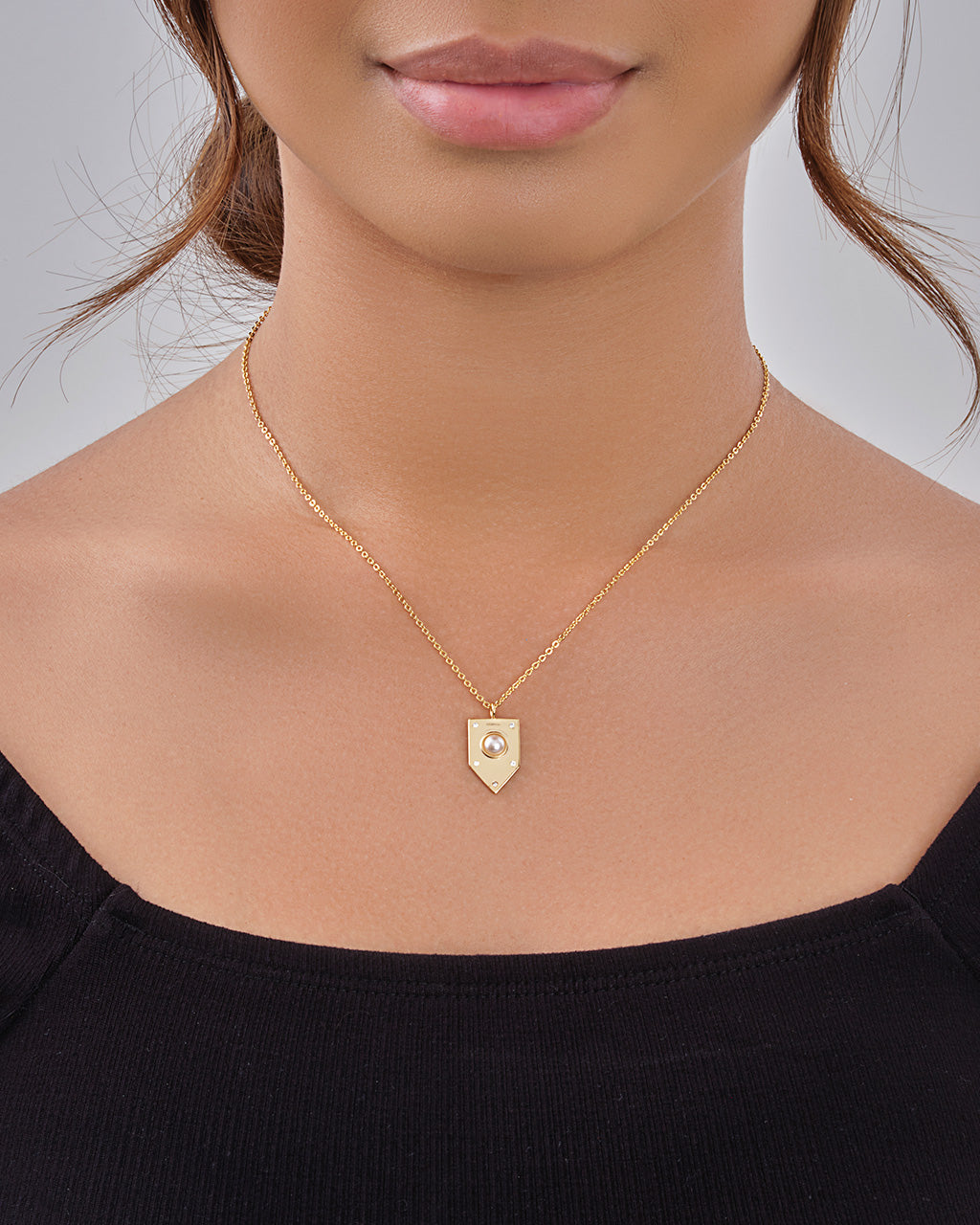 Marcella Shield Pendant Necklace Sterling Forever 