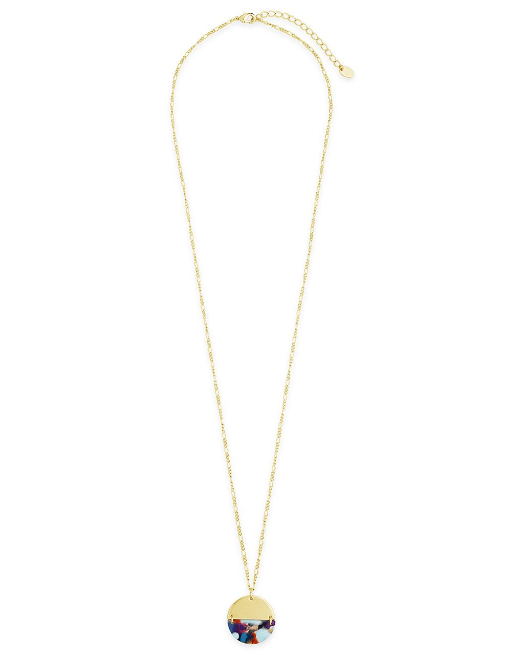 Resin Disk Necklace - Sterling Forever