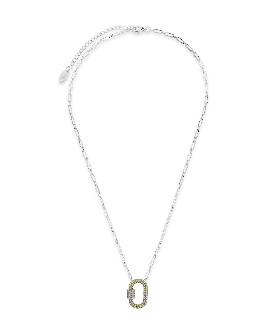 Pave CZ Carabiner Lock Necklace Necklace Sterling Forever