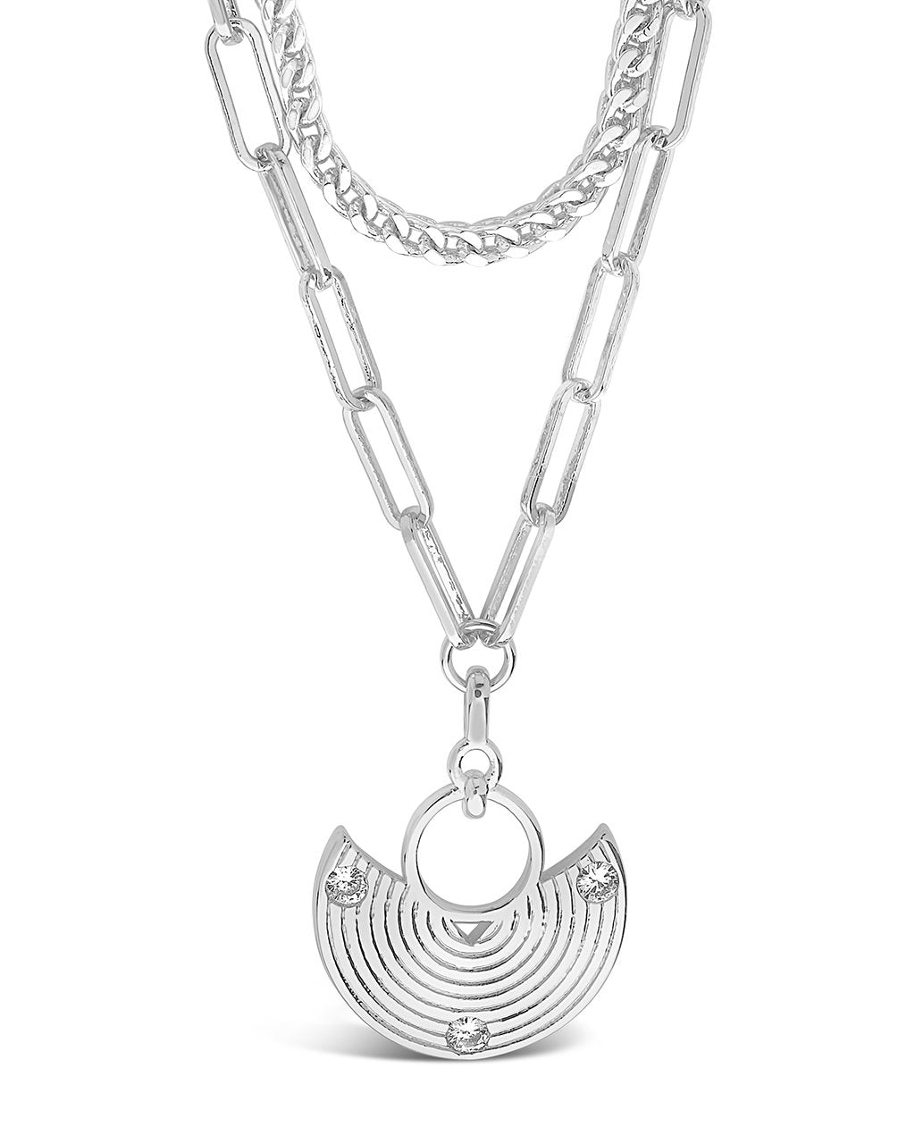 Box Chain & Long Link Layered Necklace Necklace Sterling Forever Silver 