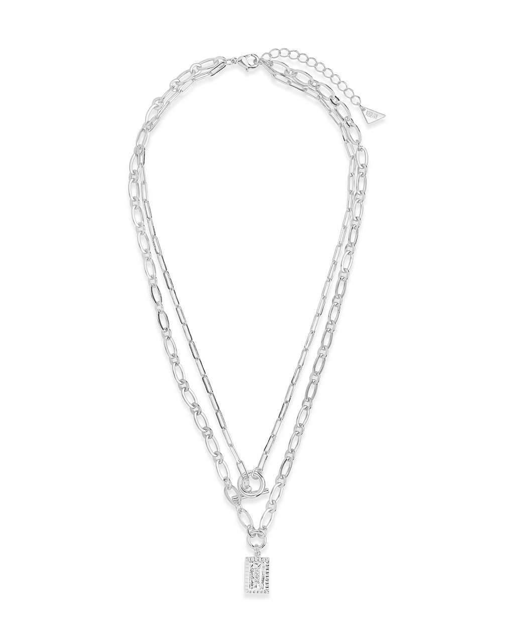 Toggle and Pendant Chain Layered Necklace Necklace Sterling Forever 