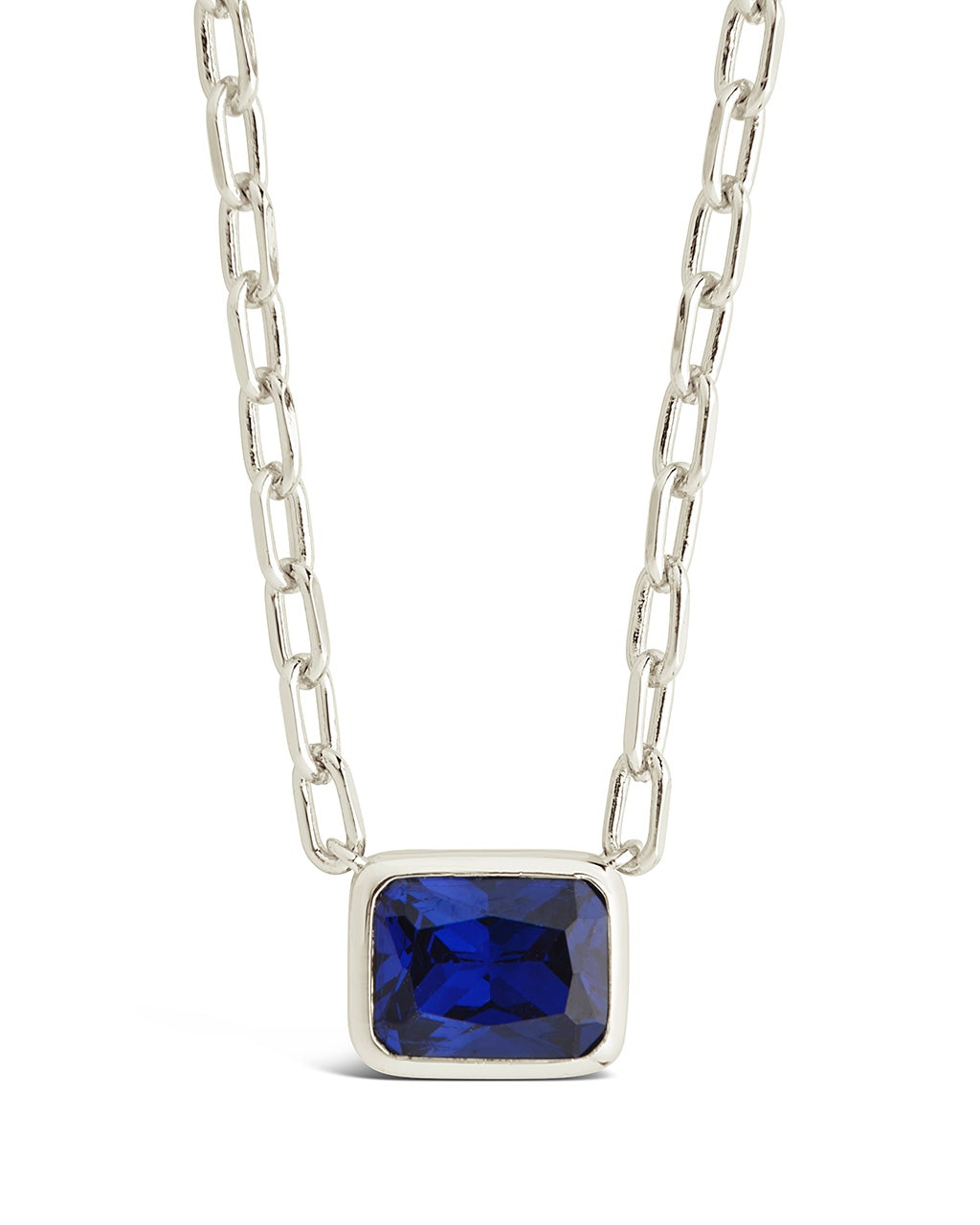 Sapphire Cushion-Cut Bezel Pendant Necklace Necklace Sterling Forever 