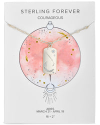 Constellation Dog Tag Necklace Necklace Sterling Forever Silver Aries (Mar 21 - Apr 19) 