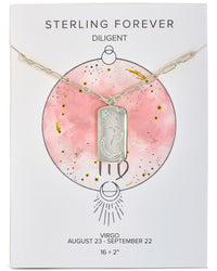 Constellation Dog Tag Necklace Necklace Sterling Forever Silver Virgo (Aug 23 - Sept 22) 
