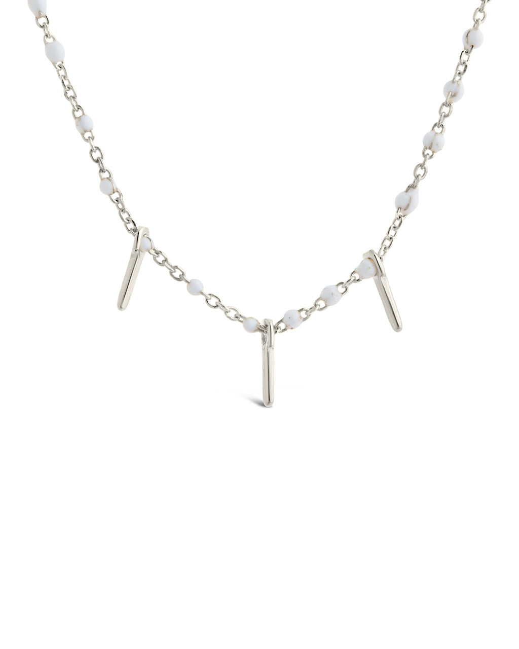 Sterling Silver Pastel Beaded Charm Necklace Necklace Sterling Forever 