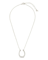 CZ Horseshoe Pendant Necklace Sterling Forever 