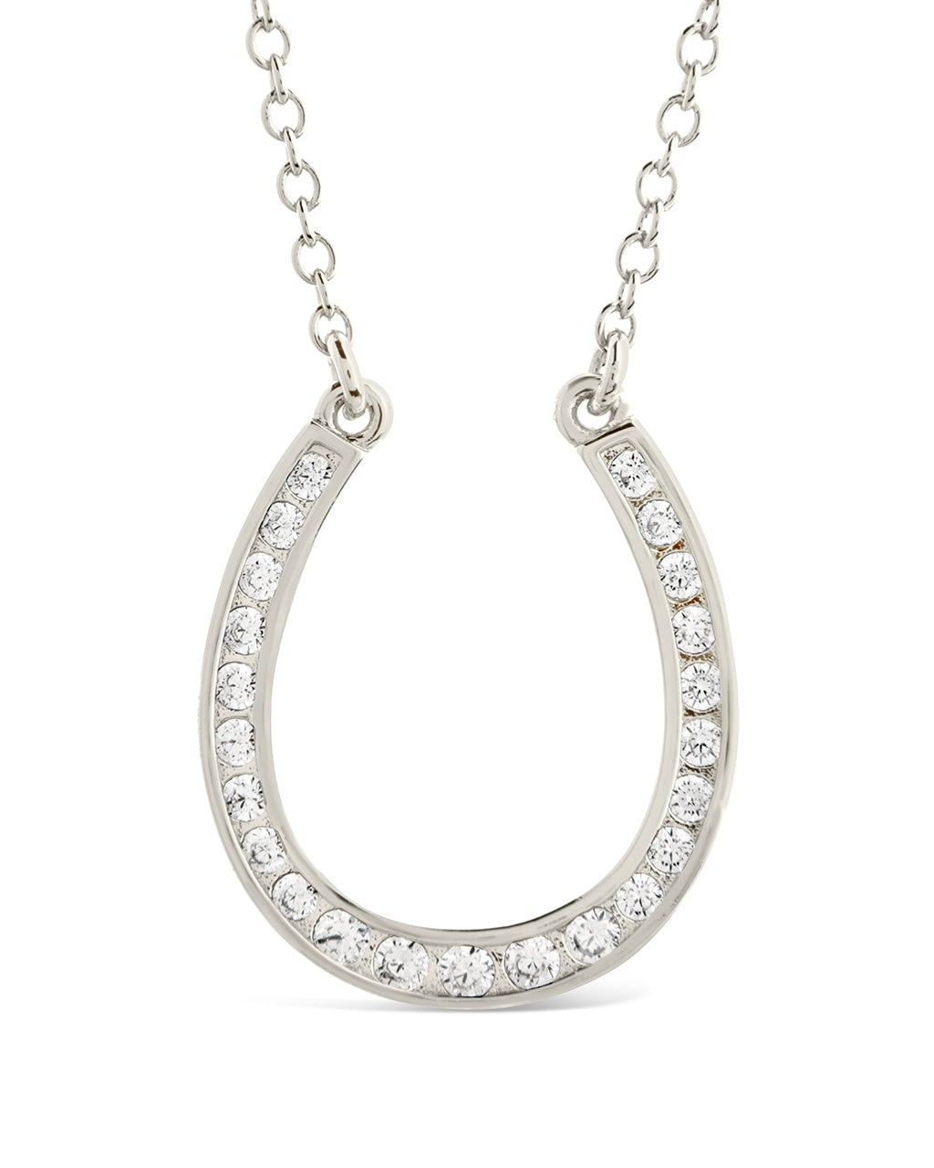 CZ Horseshoe Pendant Necklace Sterling Forever 