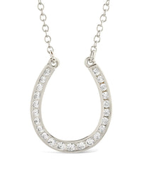 CZ Horseshoe Pendant Necklace Sterling Forever 