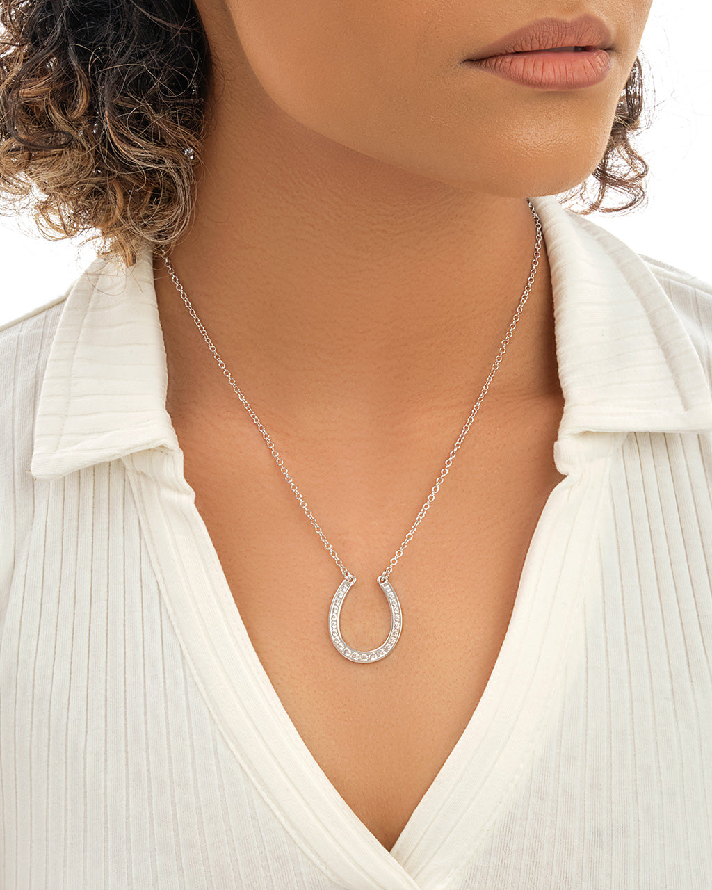 Horse Shoe Necklace, Sterling Silver and Gold Vermeil, Horse Shoe Pend –  Five Star Jewelry Brokers