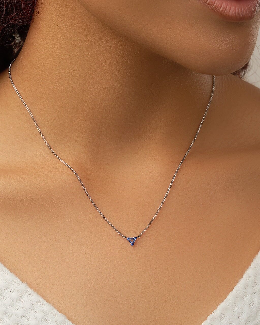 CZ Trinity Triangle Necklace Necklace Sterling Forever 