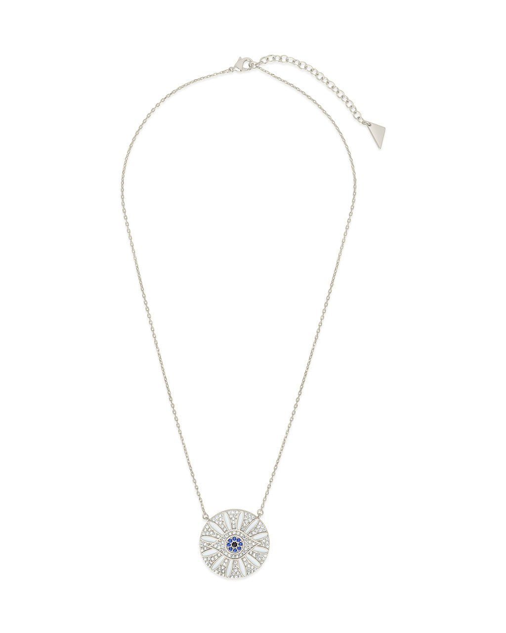 Evil Eye & CZ Petal Pendant Necklace Sterling Forever 