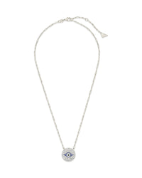 CZ Evil Eye Disk Pendant Necklace Sterling Forever 