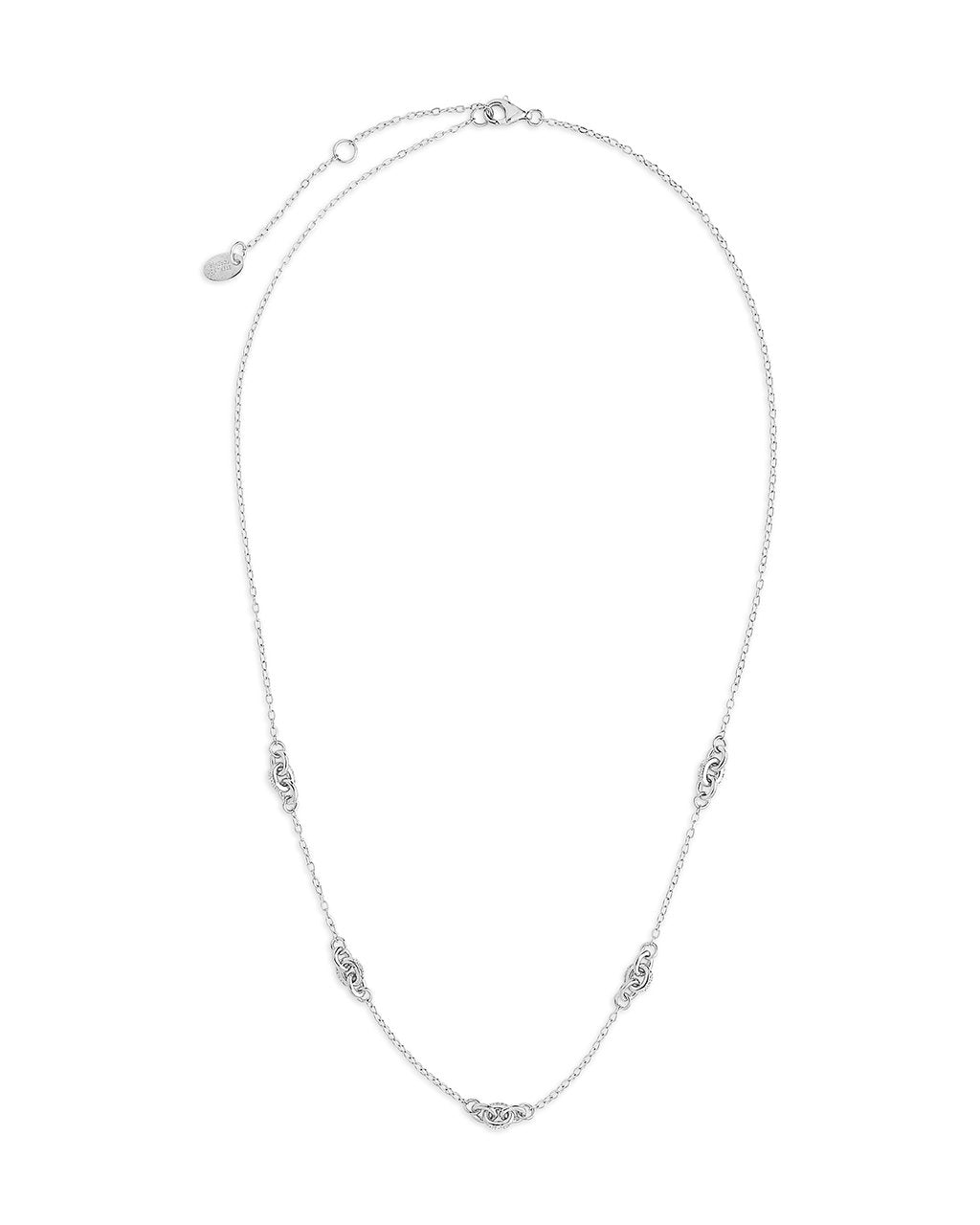 GURHAN Willow Sterling Silver Station Long Necklace, 12mm Flakes, with