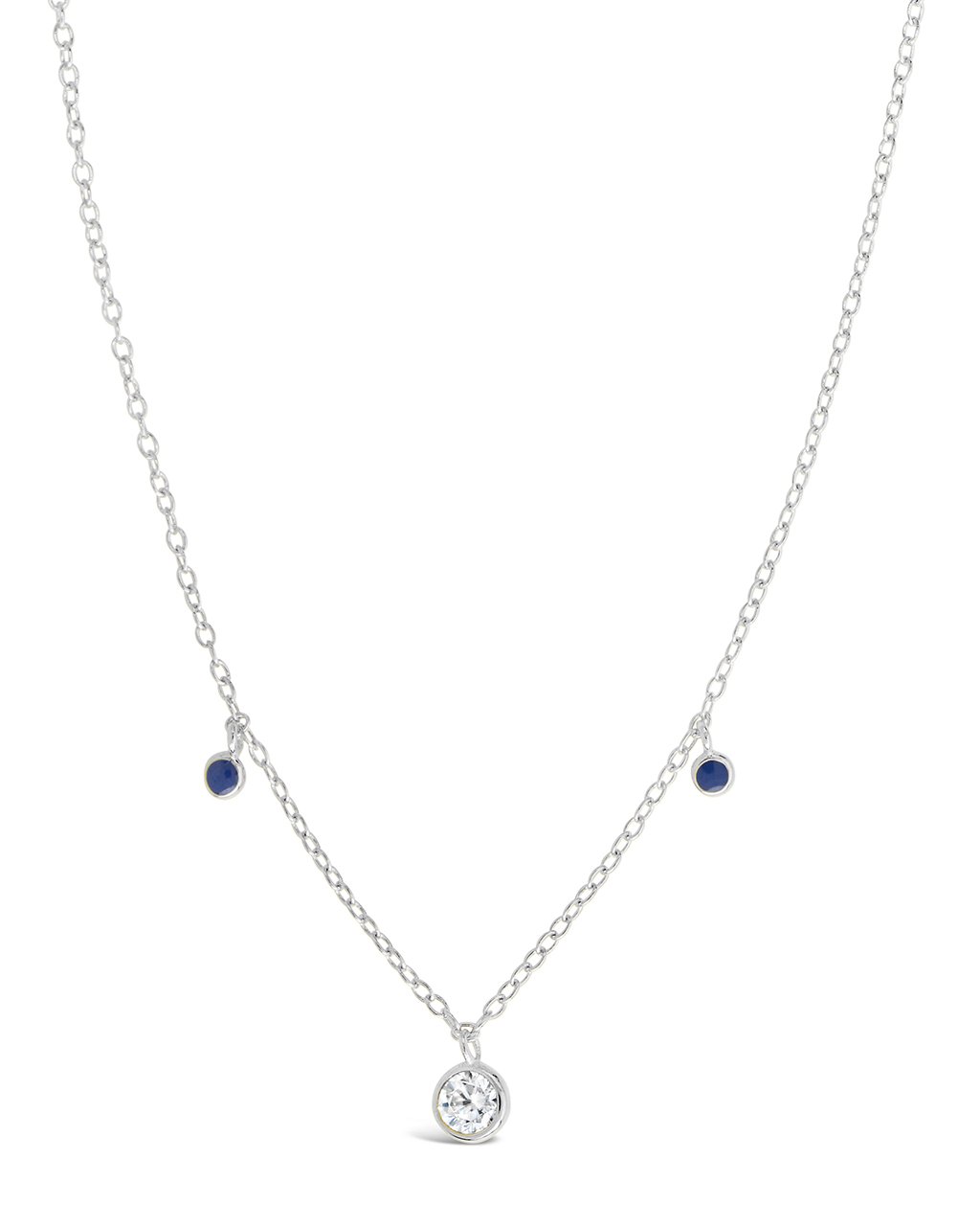 Sterling Silver Enamel & CZ Charm Necklace - Sterling Forever