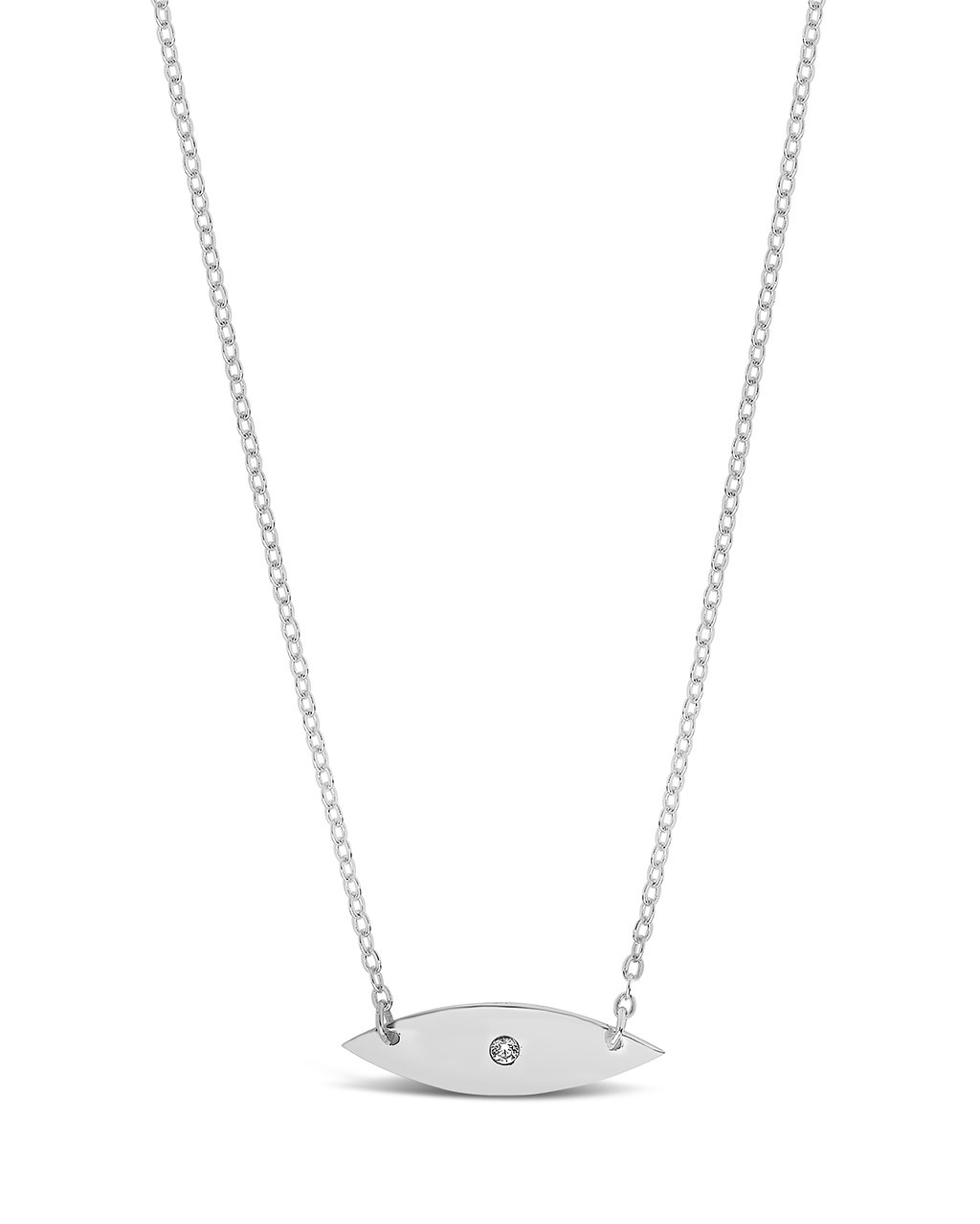 Sterling Silver Polished Evil Eye Pendant Necklace Sterling Forever Silver 
