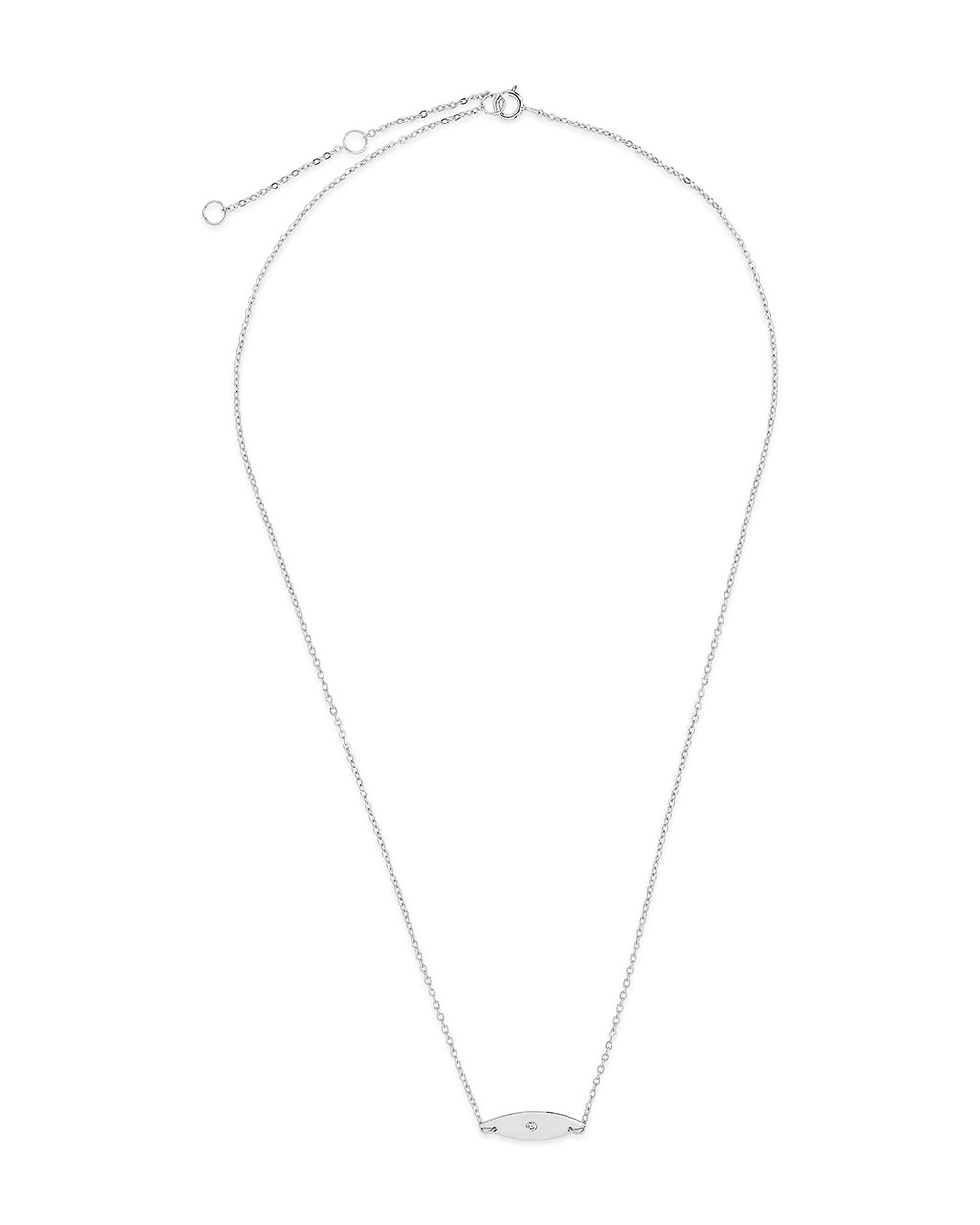 Sterling Silver Polished Evil Eye Pendant Necklace Sterling Forever 