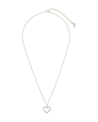 Sterling Silver CZ Outline Heart Pendant Necklace Necklace Sterling Forever 