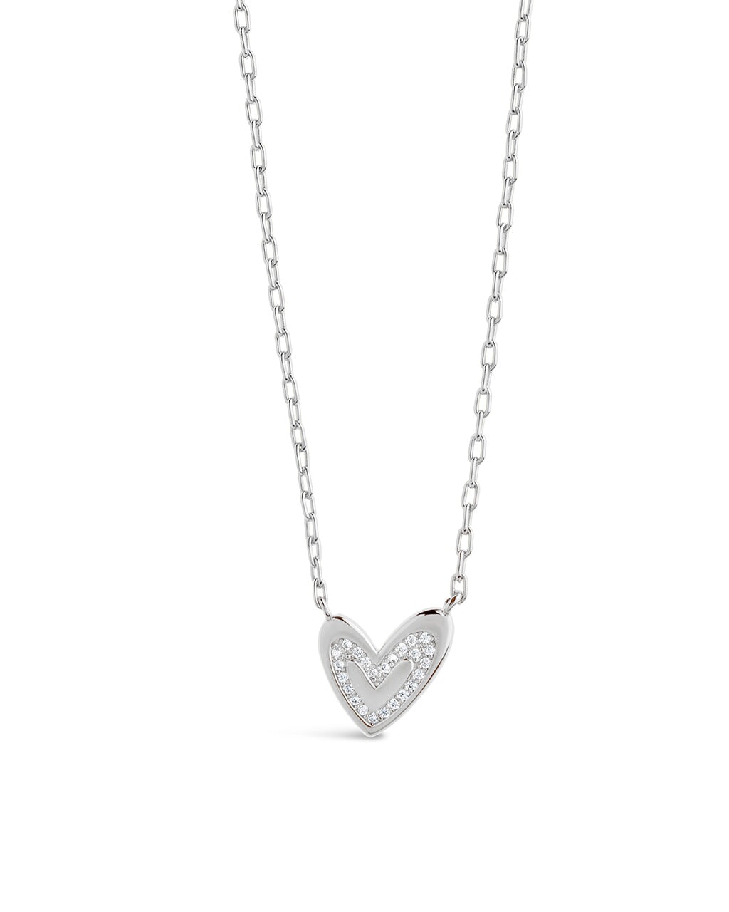 Sterling Silver Mabel CZ Heart Pendant Necklace - Sterling Forever