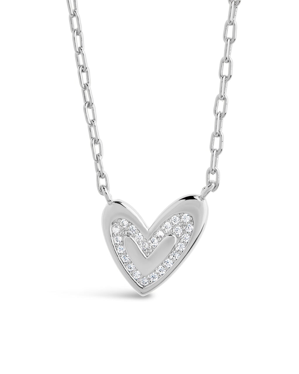 Sterling Silver Mabel CZ Heart Pendant Necklace - Sterling Forever