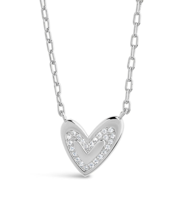 Sterling Silver Mabel CZ Heart Pendant Necklace