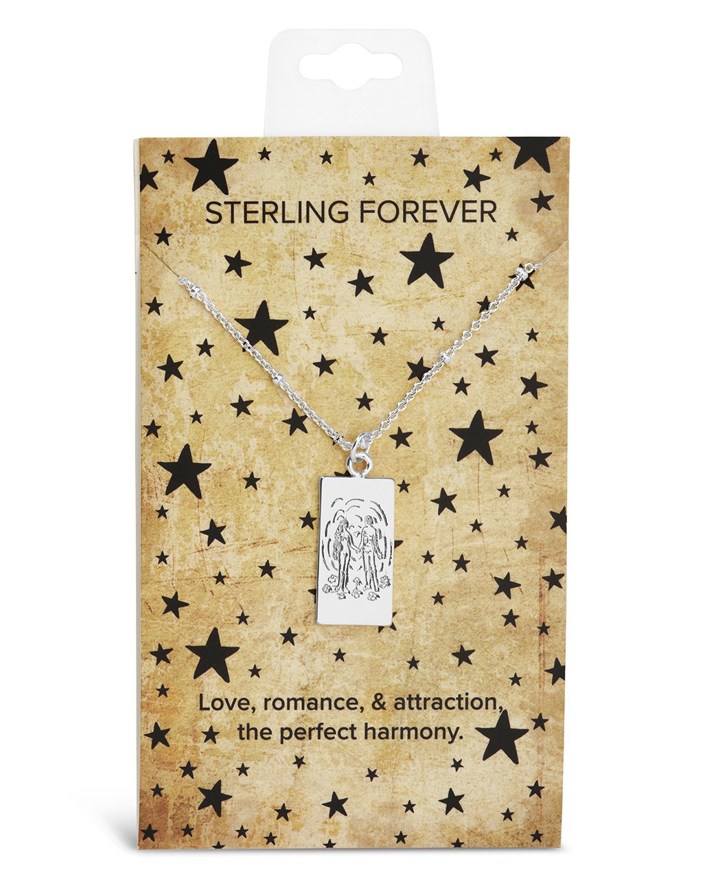 The Lovers Tarot Card Necklace - Sterling Forever