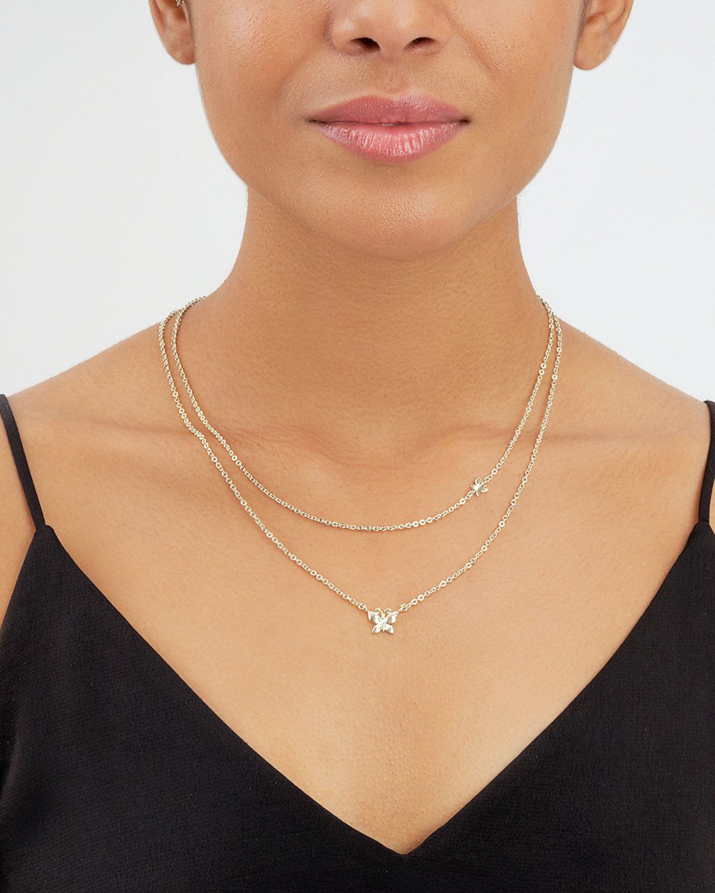 Butterfly Layered Necklace Necklace Sterling Forever 