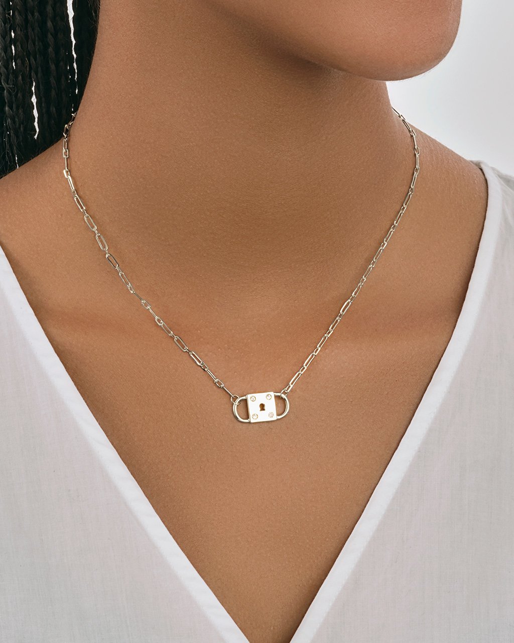 Double Padlock Pendant Necklace Sterling Forever 