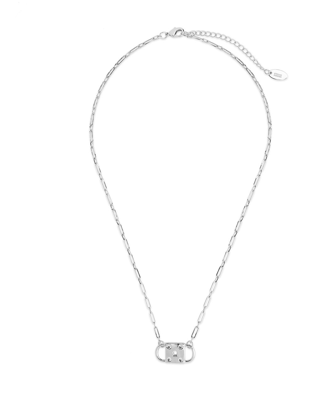 Double Padlock Pendant Necklace Sterling Forever