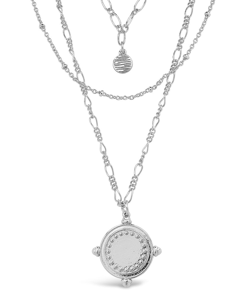 Three Layer Medallion Necklace Necklace Sterling Forever Silver 