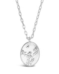 Engraved Garden Pendant Necklace Sterling Forever Silver 