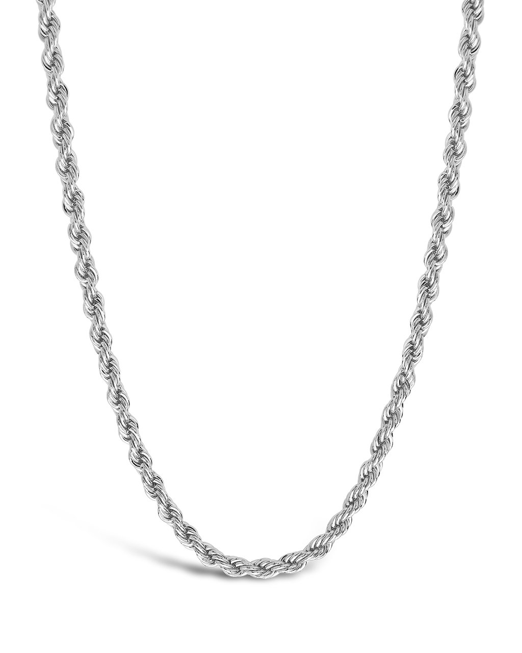 Rope Braided Twist Chain Necklace Sterling Forever Silver 