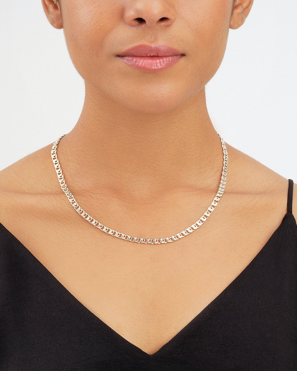 Interlocking Curb Chain Necklace Sterling Forever 