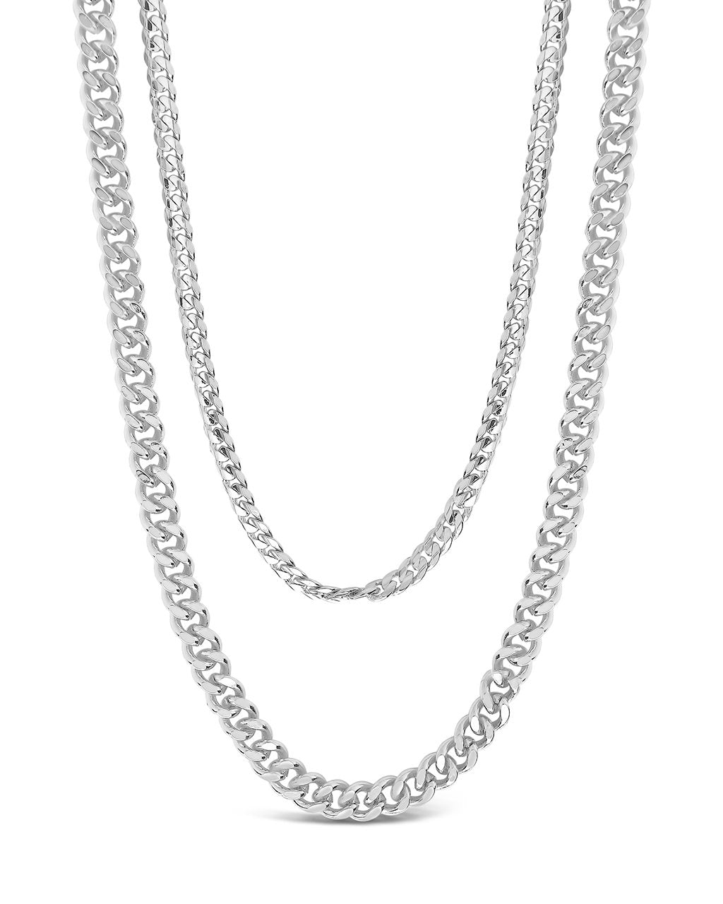 Everyday Layered Curb Chain Necklace Necklace Sterling Forever Silver 