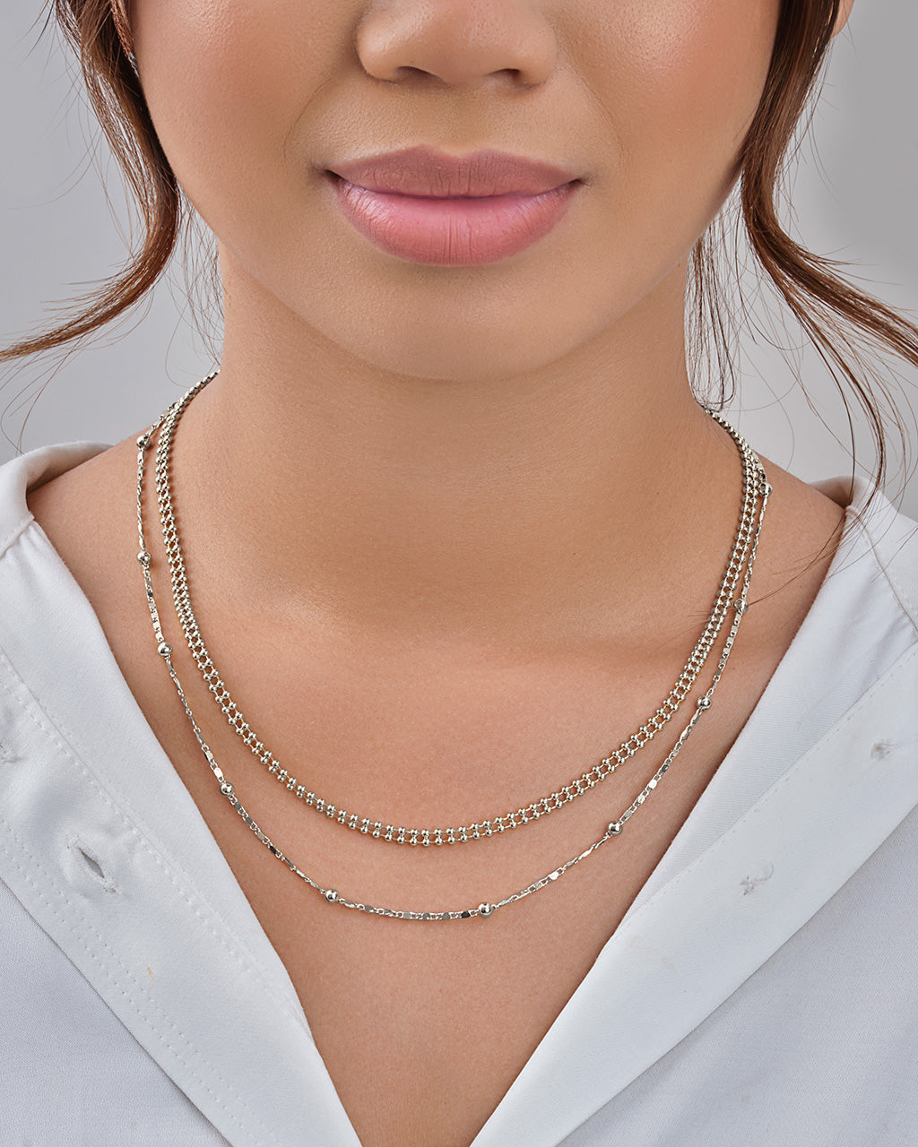 Layered Beaded Chain Necklace Necklace Sterling Forever 