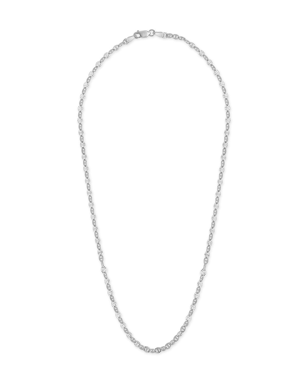 Sterling Silver Textured Anchor Chain Necklace Necklace Sterling Forever 