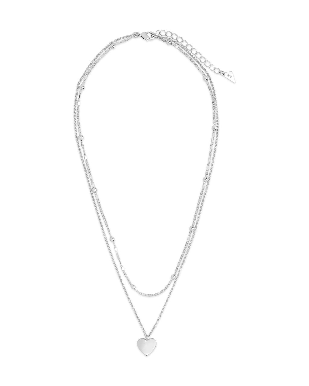 Beaded Chain & Heart Charm Layered Necklace Necklace Sterling Forever 
