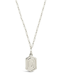 Hexagon Tag Initial Necklace Necklace Sterling Forever Silver D 