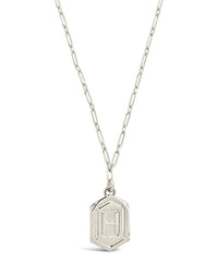 Hexagon Tag Initial Necklace Necklace Sterling Forever Silver H 