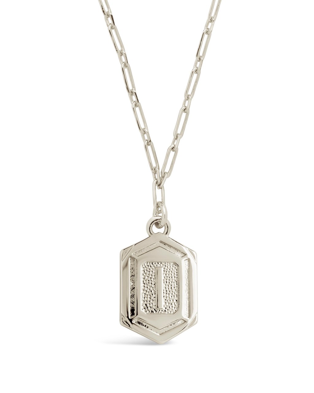 Hexagon Tag Initial Necklace Necklace Sterling Forever Silver I 
