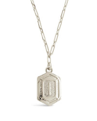 Hexagon Tag Initial Necklace Necklace Sterling Forever Silver I 