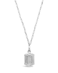 Hexagon Tag Initial Necklace Necklace Sterling Forever Silver K 
