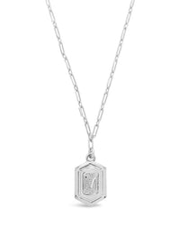 Hexagon Tag Initial Necklace Necklace Sterling Forever Silver M 