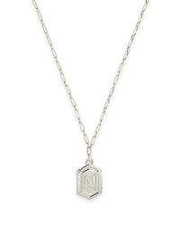 Hexagon Tag Initial Necklace Necklace Sterling Forever Silver N 
