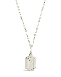 Hexagon Tag Initial Necklace Necklace Sterling Forever Silver P 
