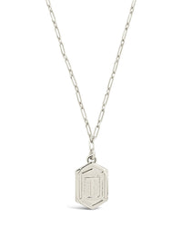 Hexagon Tag Initial Necklace Necklace Sterling Forever Silver T 