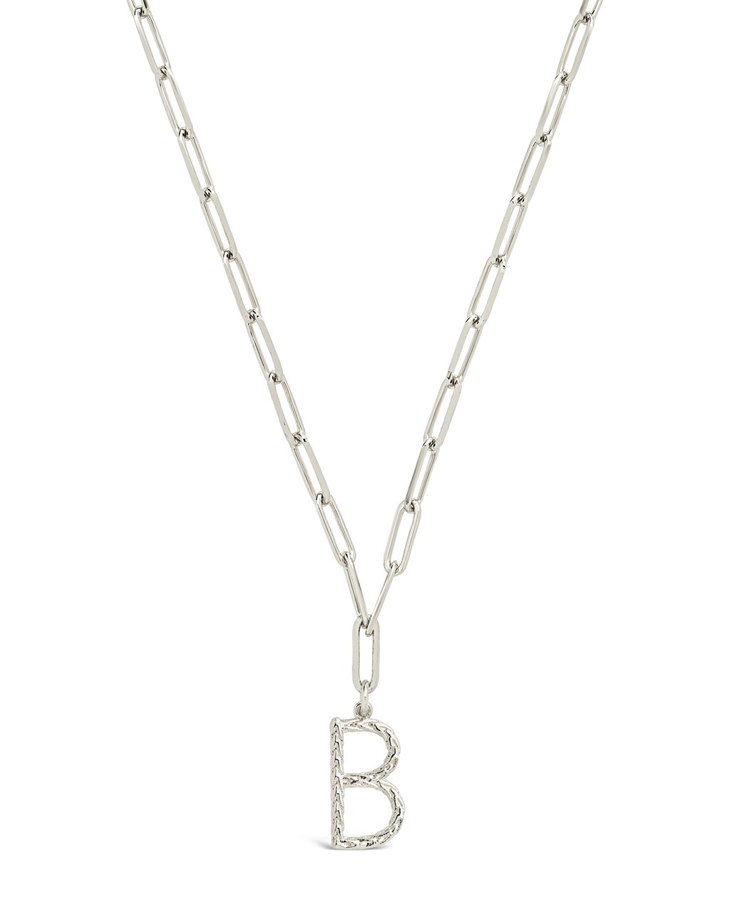 Braided Initial Pendant Necklace Necklace Sterling Forever Silver B 