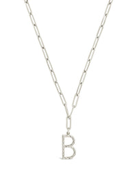Braided Initial Pendant Necklace Necklace Sterling Forever Silver B 