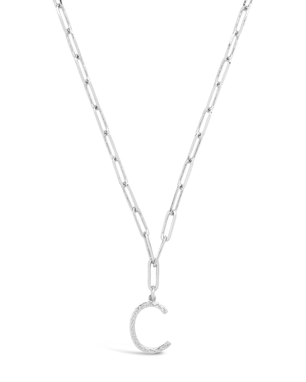 Braided Initial Pendant Necklace Necklace Sterling Forever Silver C 